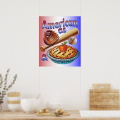 Poster Amusant américain comme Baseball & Pomme Pie (Cuisine)
