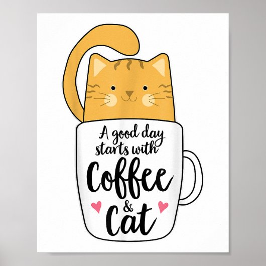 Poster Amusant Amoureux des chats de Mug de café orange (Devant)
