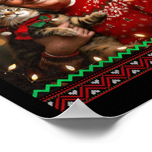 Poster Amusant Amoureux des chats Noël Sweater Trump Ugly (Coin)