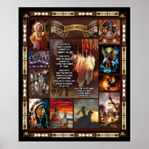 Poster Amusant amoureux du don amérindien