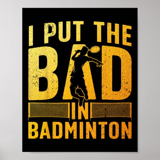 Poster Amusant Badminton Design Pour Hommes Femmes Enfant (Devant)