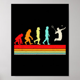 Poster Amusant Badminton Evolution Retro Design Vintage P