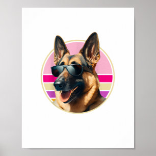 Poster Amusant berger allemand Chien Design Art Costume O