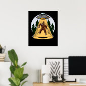 Poster Amusant Bigfoot Alien Enlèvement espace OVNI (Bureau à domicile)