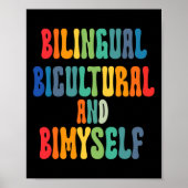 Poster Amusant Bilingue Biculturel Et Bimyself ASL Sourd (Devant)