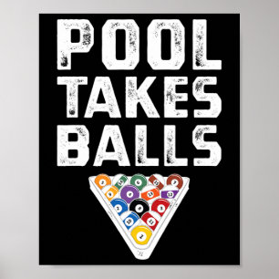 Poster Amusant Billard Piscine Se Jouer Cue Sports
