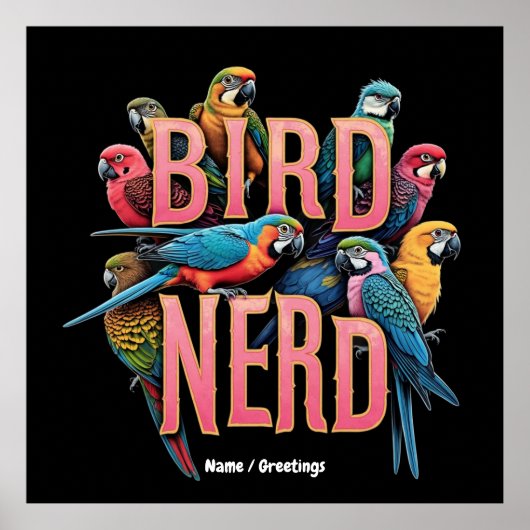 Poster Amusant Bird Design Nerd pour Oiseaux et Oiseaux (Devant)