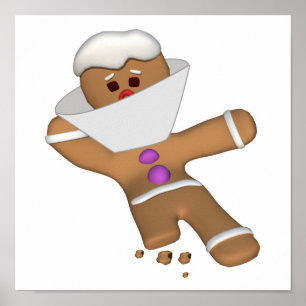 Poster Amusant Bit Lui-Même Gingerbread Homme