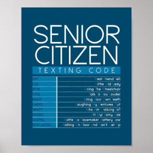 Poster Amusant citoyen âgé Code de Textes Cool grand-père
