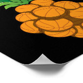 Poster Amusant cool de basket-ball conception ananas - ar (Coin)