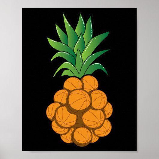 Poster Amusant cool de basket-ball conception ananas - ar (Devant)