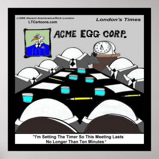 Poster amusant de la réunion d'entreprise à la coq (Devant)