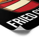 Poster Amusant De Poulet Fraisé Restauration Rapide Barbe (Coin)