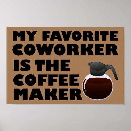 Poster amusant d'une collègue de travail de Café (Devant)