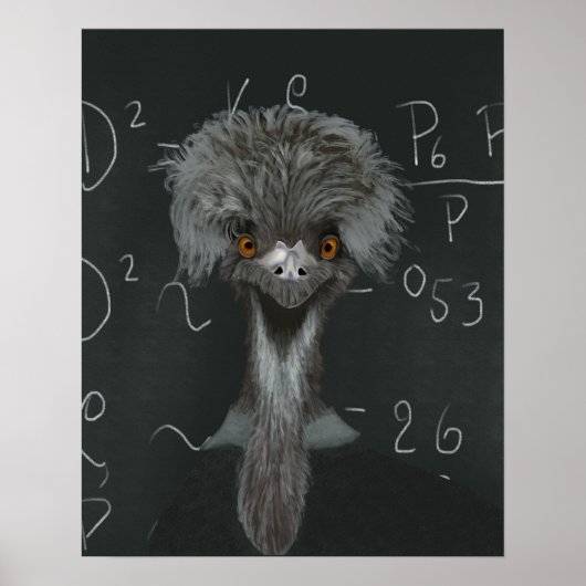 Poster Amusant Emu Einstein (Devant)