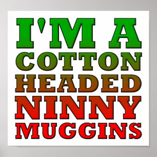 Poster amusant en coton Ninny Muggins
