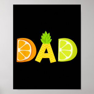 Poster Amusant Fruitaire Papa Amoureux Été Père Fruit Sli