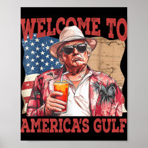 Poster Amusant Golfe Des États-Unis Trump Bienvenue Dans