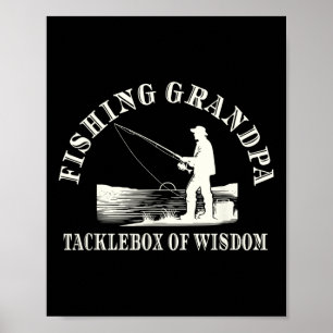 Poster Amusant Grand-Père Pêche Appréciation Tacklebox De