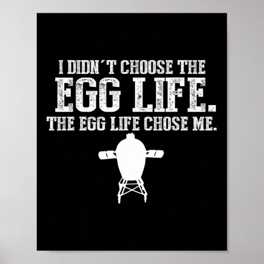 Poster Amusant Gros Barbecue Vert Fumeur d'Oeuf Pitmaster (Devant)