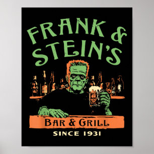 Poster Amusant Halloween Frank Et Stein's Bar Grill