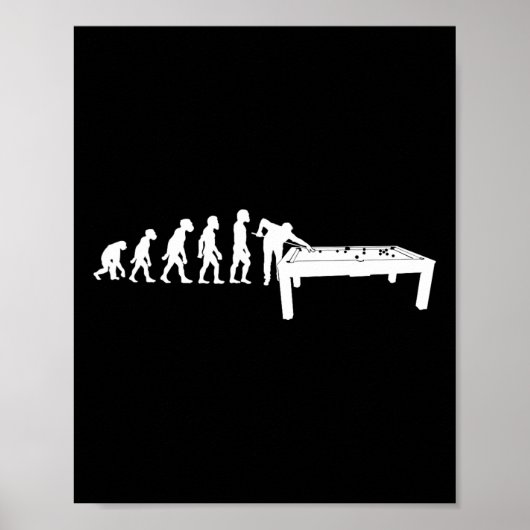 Poster Amusant Human Billiards Evolution 8 Ll Pool Cue St (Devant)