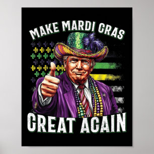 Poster Amusant Humour Trump Parade Rendre Mardi Gras Gran