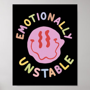 Poster Amusant Instable Émotionnellement Rétro Sensibilis