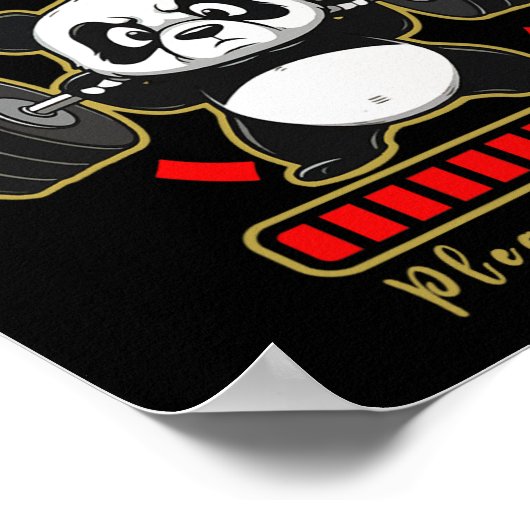 Poster Amusant Installation Muscle Panda Poids Lifting Ba (Coin)