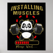 Poster Amusant Installation Muscle Panda Poids Lifting Ba (Devant)