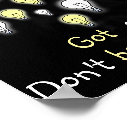 Poster Amusant J'ai une idée Inspiration des ampoules (Coin)