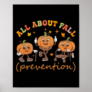 Poster Amusant J'aime Prévention de l'automne Thanksgivin