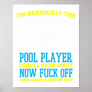 Poster Amusant Joueur De Piscine Et Billard