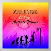 Poster Amusant Joueur Évolution Thème Netball (Devant)