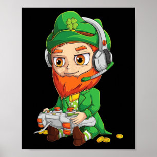 Poster Amusant Joueur Jour de la Saint Patrick Chemise En