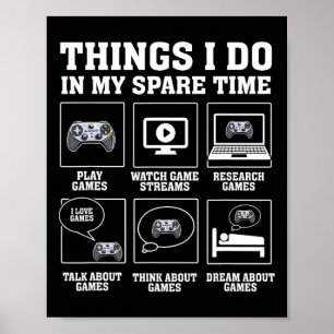 Poster Amusant Joueur Que Je Fais Dans Mon Jeu De Temps L