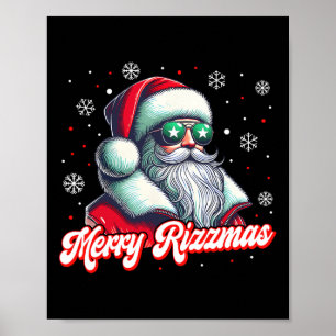 Poster Amusant Joyeux Rizzmas Rizz Père Noël Cos