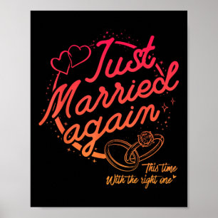 Poster Amusant Juste Marié De Nouveau Marié Couple de la