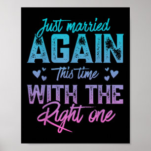 Poster Amusant Juste Marié De Nouveau Marié Couple de la 