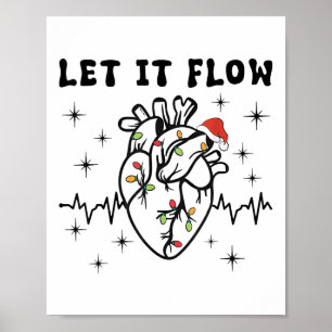 Poster Amusant Laisser Flow Anatomie Coeur Cardiaque Infi