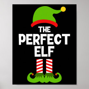 Poster Amusant Le Parfait Elfe Noël Famille de fête Pajam