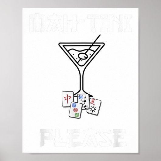 Poster Amusant Mahjong Mah-tini Queue de Marée Mahjong (Devant)