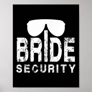 Poster Amusant mariage fête cadeau mariée sécurité ceintu