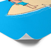 Poster Amusant message d'île du désert dans une bouteille (Coin)