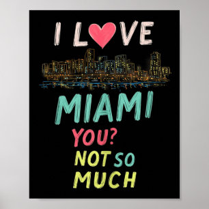 Poster Amusant Miami Florida Night Skyline Débardeur Vint