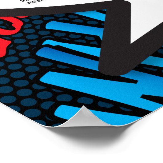 Poster Amusant moderne Comic Book Mariage de siège graphi (Coin)