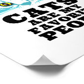 Poster Amusant Moderne Sarcastique Turquoise Chat Typo No (Coin)