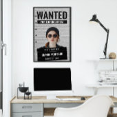 Poster Amusant Mugshot Recherché Personnalisé Nom et Post