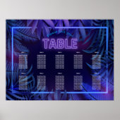 Poster Amusant Neon Glow Birthday Téléchargeable Seize Ch (Devant)