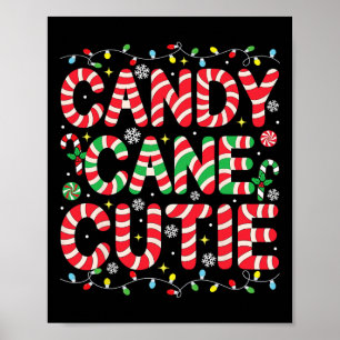 Poster Amusant Noël Canne à Sucre Amoureux Équipage Xmas